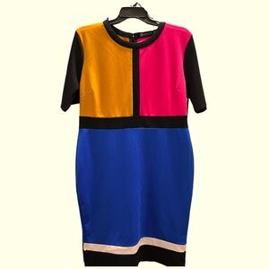 XXL Dress Blind zipper back bottom split short sleeve.New With BRAND TAG ONLY.